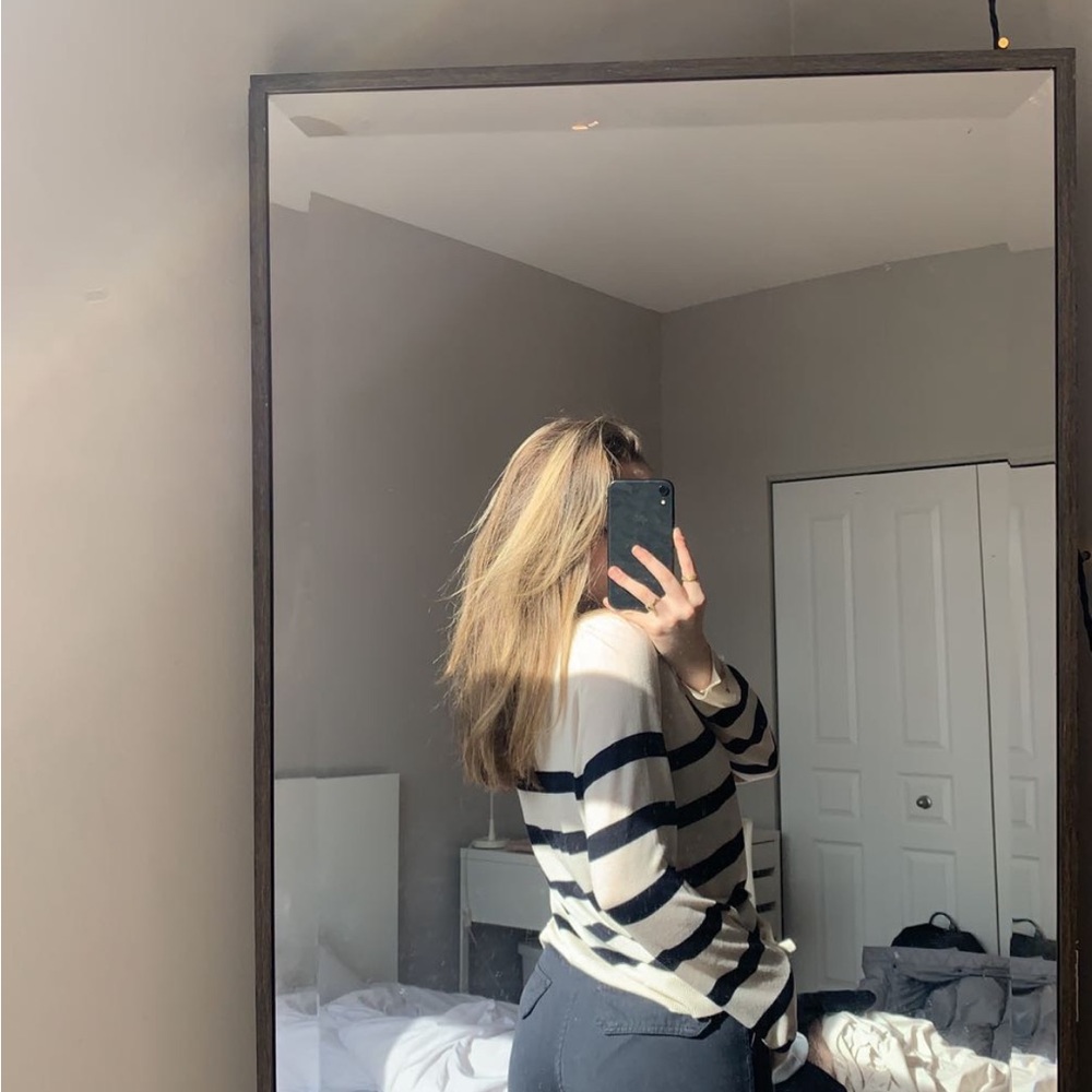 Zara Black and White Striped Sweater